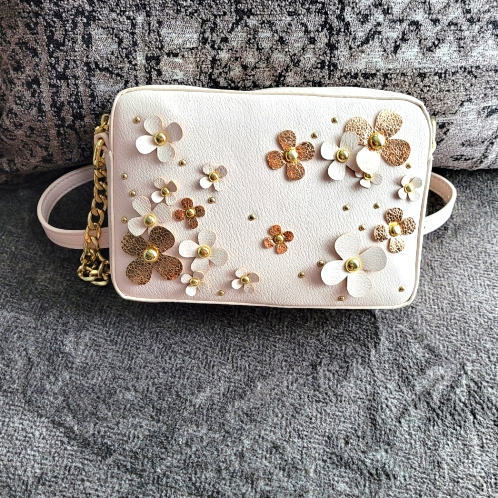 Ivory Floral Crossbody Purse